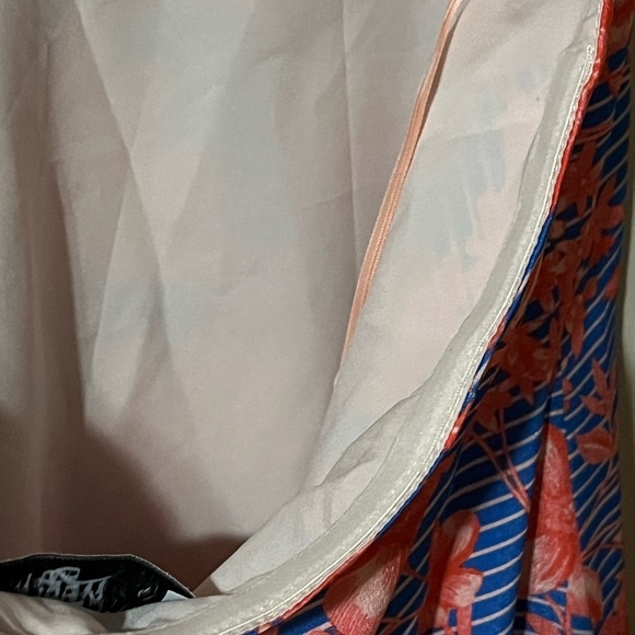 Belle Badgley Mischka Delilah Halter Dress Floral Coral and Blue Size 12 - Picture 13 of 14